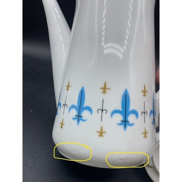 Style House China Caravelle Coffee Pot Yamaguchi Fleur de Lis Japan Knights - Picture 12 of 12